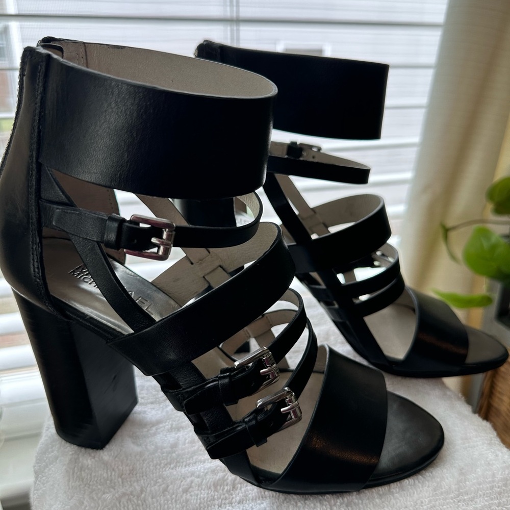 Michael Kors Black Strappy Heeled Sandals